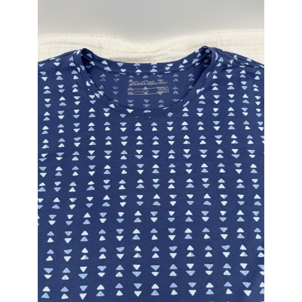 Lands' End Cotton USA Tee Top Popover Size 2x Navy Blue Soft Knit Lightweight